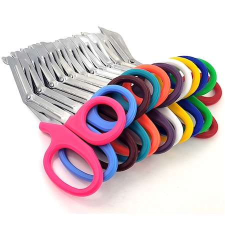 A2Z Scilab Trauma Shears 12/Pack Non-Stick 7.25 First Aid EMT Stainless Steel Scissors, Multicolor Handles A2Z-ZR886